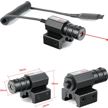 Taktično Lovski Red Dot Mini Rdeč Laser Pogled Področje uporabe Povezavi ali Weaver Picatinny Železniškega Gori z Oddaljenim Tlačno Stikalo