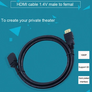 HDMI Moški-Ženski Kabel Konektor Adapter Port Za HDTV 1080P Razširitev HDMI 1.4 1.5 m 3m 5m