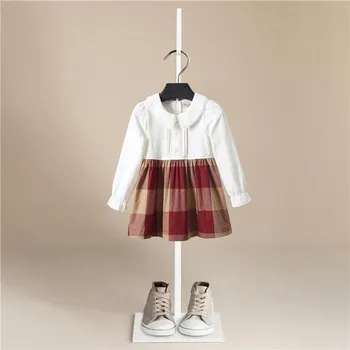 1-5years Jeseni Dekle Obleko Bombaž Dolg Rokav Otroci Obleko Znamke, Tiskanje Otroci Obleke za Dekleta Modni Dekliška Oblačila do leta 2020