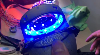 TAOCHIS 2Pcs Auto RGB smerniki Projektor Led Devil Eye Demon Oči Lučka Za App Avto daljinskem upravljalniku projektor žaromet angel oči