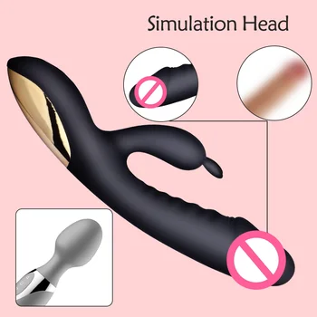 Vibrator Rabbit Vibrator Ogrevanje Močno Vagina Massager Ženski Masturbator G-spot Dvojni Klitoris Stimulator Spolnih Igrač Za Ženske
