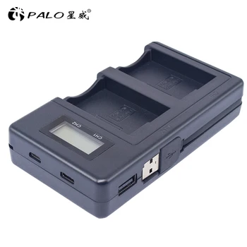 PALO digitalni polnilnik baterij LP-E6 LP-E8 LP-E17-NP-FW50 EN-EL15 EL15 LCD zaslon ima Kamero USB baterija z dvojno režo za Polnilnik