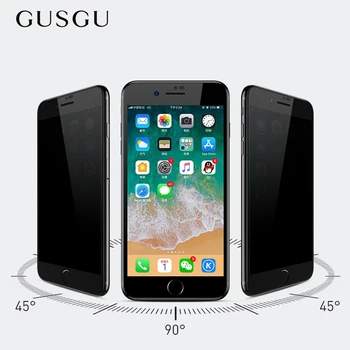 GUSGU 9H 3D Ukrivljen Polni Velikosti Kritje Kaljeno Steklo za iPhone 6 6s Zaščitnik Zaslon Anti-peep Zasebnosti Film Za iPhone 6 6s plus