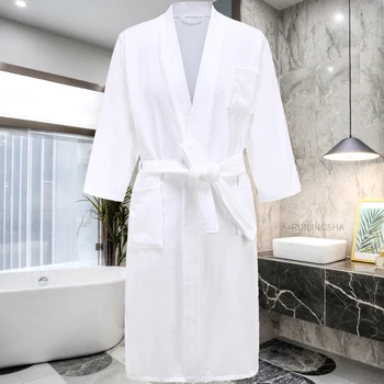 Star Hotel Bombaž Znoj Brisačo Kopalne Plašče Moških Plus Velikost Pozimi Kimono Toplo Kopalni Plašč Moški Terry Sleepwear Ženske Hišna Obleke