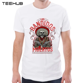 TEEHUB Vintage Slog Classic Moški T-Shirt Kratek Rokav Hipster Vrhovi Los Bandidos Muertos Natisnjeni Moške Geek Tee Majice