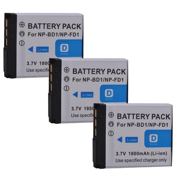 3Pcs NP-BD1 NP BD1 NP-FD1 Baterija za Sony Cybershot DSC-T2 DSC-G3 DSC-T70 DSC-T75 DSC-T77 DSC-T200 T300 T500 DSC-T700 T90 T900