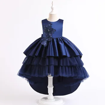 LZH Otroško Oblačila 2021 Nova Dekleta Čipke Elegantno brez Rokavov Poročni Obleki Princesa Obleko Božični Zabavi Zadnjo Torto Obleke
