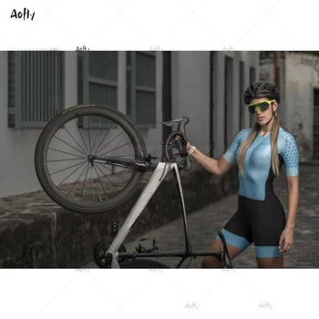 Kafitt svetlo modra profesionalna Nekaj kolesarjenje bo ustrezala Triatlon Nastavite skinsuit Maillot Ropa Ciclismo Kolesarski Dres ženske kolesarski komplet