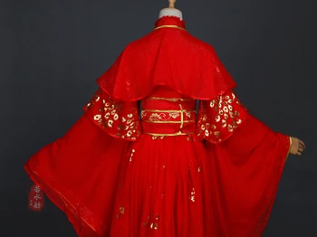Nov Prihod Anime Tian Guan Ci Fu Xie Lian Cosplay Kostum Rdeče Poročno Obleko Halloween Kostumi Za Ženske