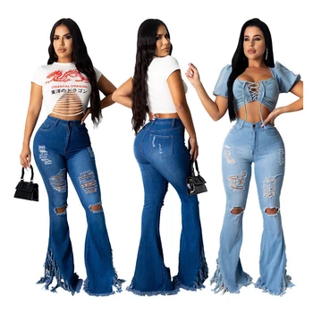 Luknjo Hujšanje Tassled Ženske Kavbojke Ženske Hlače Tovarne Neposredna Prodaja Prodaja Vroče Poletje Moda Seksi Ženske Jeans