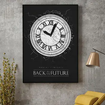 Nazaj v Prihodnost, Black & White Klasične filmske Plakate Svile WALL Art Dekor Slikarstvo Brez Okvirja