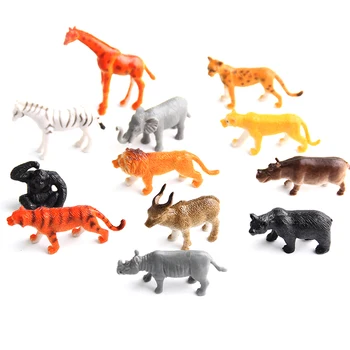 12pcs/set simulacije majhen živalski vrt svetu realistične gozd džungle mini plastični divje živali slika igrača nastavite lev, zebra, tiger darilo otrok