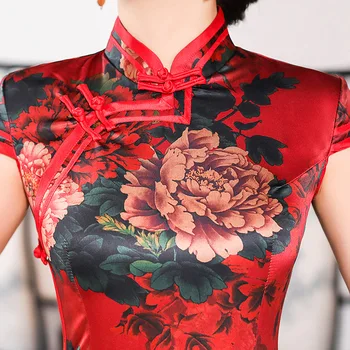 Bela S-XXXL Ženska Dolgo Cheongsam Letnik Kitajski stil Oblačenja 2019 Moda Rajon Qipao Slim Stranke Obleke Gumb Vestido