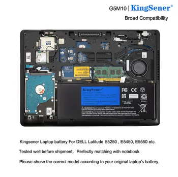 KingSener G5M10 Laptop baterija Za DELL Latitude E5250 E5450 E5550 8V5GX R9XM9 WYJC2 1KY05 7.4 V 51WH Brezplačno Orodje