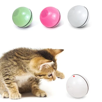 USB Polnilne Pet Igrače Za Mačke, Pes Puppys 360-Stopinjski Self Obračanje Kroglice Interaktivni elementi Začetnega Kitty Igrača za Igranje Skoki Žogo
