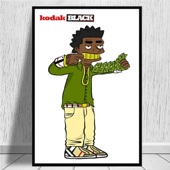 Kodak Black Hip Hop Rapper Glasbe Je Pevka Star Album, Poster Tiskanje Umetniško Platno Slikarstvo Stenske Slike Za Dnevni Sobi Doma Dekor