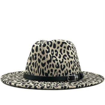 Fedora klobuki leopard z pasu pasu letnik, zimski klobuki ženske jazz kape fascinator črna rumena leopard moški ženske ufilcala klobuki nova