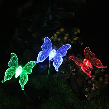 RGB Prostem LED Travnik Svetlobe Vrtne Luči Neprepustna Za Vrt Okras Metulja Ptica Dragonfly Novost Umetnosti Sončne Svetilke Dekor