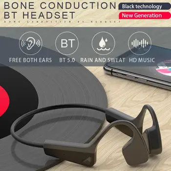 Kostno Prevodnost Slušalke Bluetooth Brezžične Športne Slušalke IP56 Stereo Slušalke za prostoročno telefoniranje Z Mikrofonom Za Vožnjo