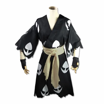 6PCS Janpnese Anime Dororo Cosplay Kostum Hyakkimaru Kimono moških Cosplay Kostum Halloween Moški Plašč Kostum Celoten Sklop in lasuljo