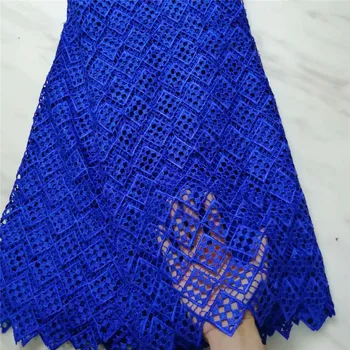Rumena čipke tkanine visoke kakovosti guipure čipko afriške čipke tkanine vodi topen tkanine 5yards za stranko obleko