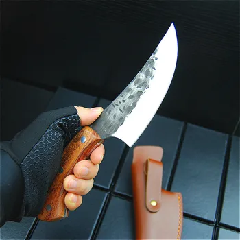 EVERRICH JapaneseHigh ogljikovega jekla Prostem nož kovanje nož ročno izdelane kuhar tang, rezan z kuhinjski nož, nož mesar