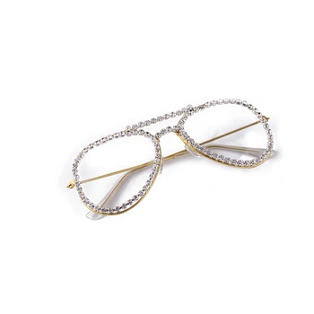 2019 Luksuzni Diamond sončna Očala Žensk Edinstveno sončna Očala Clear Leče Modni Retro Slog, sončna Očala, moška sončna Očala