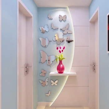 Ogledalo metulj 3d akril tri-dimenzionalni stenske nalepke soba, spalnica spalnica dekoracijo sten nalepke, samolepilne