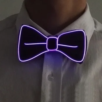 Moda za Moške LED EL Žice Kravatni Svetleče Neon Utripajoča Luč Up Lok Kravato za Klub Cosplay Stranka Dekoracijo Gravatas Par Homens