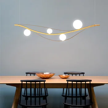 Nordijska restavracija lestenec bar dolg lestenec ustvarjalne osebnosti svetlobe luxury art oblikovalec stekla žarnice senco lestenec