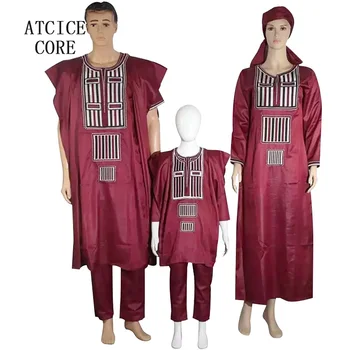 Afriška oblačila za Moža in ženo obrabe afriške bazin riche vezenje tradicionalnih dashiki oblačila T004 T05 T013