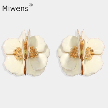 Miwens 2020 Cream-Colored Cvet Izjavo, Uhani za Ženske Barvita Stranka, Obletnice, Darila