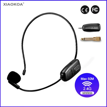 2.4 G Brezžični Mikrofon 40-50m Stabilno brezžični Prenos Slušalke In Ročnimi 2 V 1 Za Glas Ojačevalnik XIAOKOA