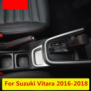 Za Suzuki Vitara 2016-2018 Usnja, sredinski Konzoli, Prestavna dekorativni Rokav ročno zavoro Zaščitni Rokav Notranje opreme