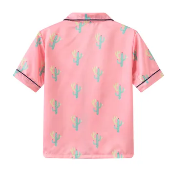 (1-6T) Otrok kratka sleeved poletje pižamo domov storitev kaktus natisni T-shirt obleko hlače poletje domov natisni T-shirt hlače S4