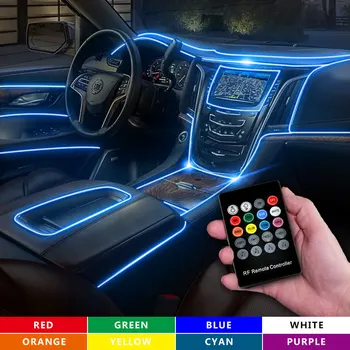 Avto RGB Okolja Trak Svetlobe v Notranje nadzorni Plošči svjetlovodni Dekorativni Daljinski upravljalnik Vzdušje Dekorativne Svetilke