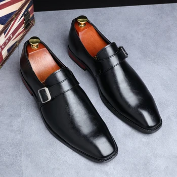 2020 novih Moških Obleko Čevlje Visoke Kakovosti Priložnostne Gospodje Slip-On Usnjeni Čevlji Formalno Čevlji Poslovnih Moških Loafers Velika Velikost 38