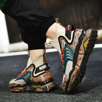 Čipke-up superge moda, moška športna obutev večnamensko udobno na prostem šok absorpcije čevlji factory outlet
