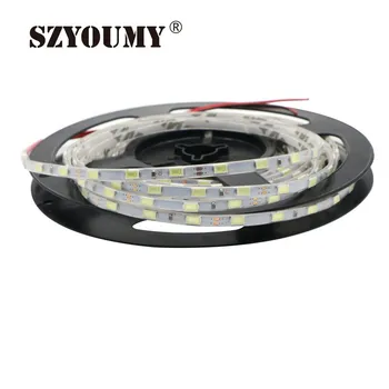 SZYOUMY Ozko strani IP65 Vodotesen 5730 LED Trakovi prilagodljivo luči DC12V,5 mm Širina,Črno / Beli PCB,60led/m,5m/veliko