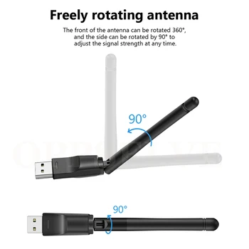 USB Wifi Adapter 150 M PC WiFi Dongle Brezžičnega omrežja Wi Fi Kartica 802.11 b/g/n, LAN vmesnik Z Vrtljiva Antena Za Windows XP
