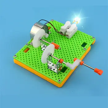 Ustvarjalne znanost diy komplet Ročno generator Fizika Preizkus Tecnologia ročaj, ki pretresa hitro zasveti žarnica pare igrača