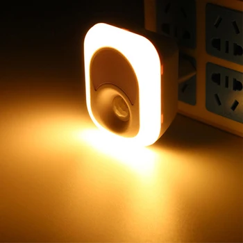 LED Nočna Lučka s Senzor Gibanja PIR Človekovih Vključi Infrardeči Senzor za Svetlobo Steno Sili Lučka Plug-v Indukcijske Stenske Svetilke JQ