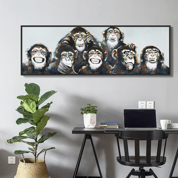 Povzetek Smešno Orangutans Wall Art Platno Slikarstvo Plakatov in Fotografij Dekorativne Stenske Umetnosti, Živali Slike Dnevna Soba Dekor