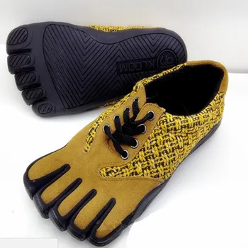 Pet Toe čevlji Moški Bombaž in lan, šivanje Dihanje Lahki Tekaški športni copati Prostem anti-skid Gume, ki je edini športni copati