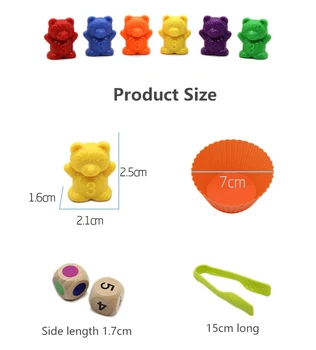 1 Nastavite Zložene Skodelice Z Štetje Medvedov - Montessori Mavrica Seznanjene Igrače Poučevanje Dojenčki Barve Izbrane Igrače Za Darilo Otrok