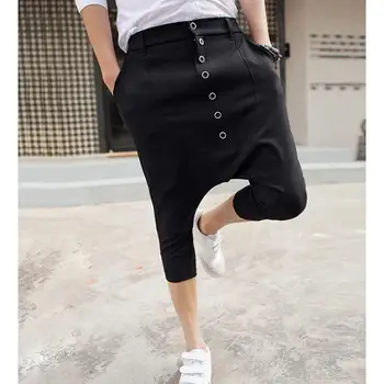 2017 Novih Moških oblačil Lase Stilist, modni osebno visi mednožje hlače nizko rast hlače harem hlače pevka kostumi