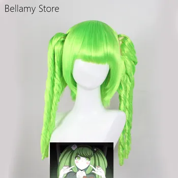 Igra Danganronpa monaka cosplay kostumi, lasulje zelena hairwear+lasuljo skp