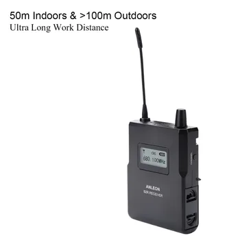 Za ANLEON S2-R Visoka Občutljivost Antena za Brezžični Fazi Monitor 670-680MHz Jasen Zvok Sprejemnik Fazi Monitor s Slušalke