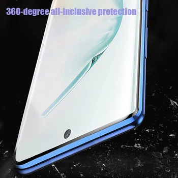 Magnetni Kovinsko Ohišje Za Samsung Galaxy Note 10 Pro 8 9 S10 S8 S9 S20 Plus Uitra A50 A51 A70 A71 Dvojni Stranski Stekleni Pokrov