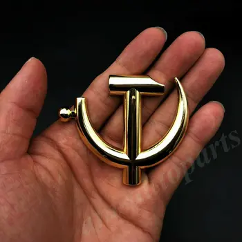 2x Kovinski Zlati Komunist Stranka od Porcelanski CPC Avto Sprednja Maska Emblem Značko
